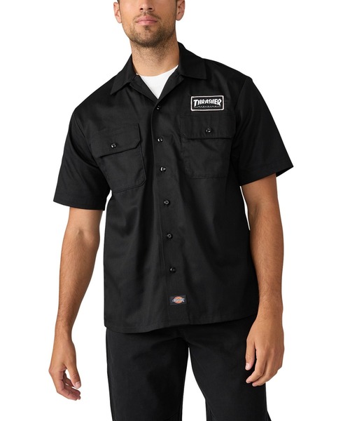 THRASHER（スラッシャー）の「【Dickies x THRASHER(スラッシャー)】Canvas  SHRT／半袖シャツ（シャツ/ブラウス・メンズ・ブラック・MEDIUM/LARGE/X-LARGE）」の3枚目の写真
