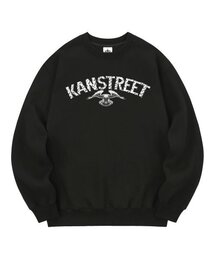 KMB0171 レタリングイーグル裏起毛スウェットブラック