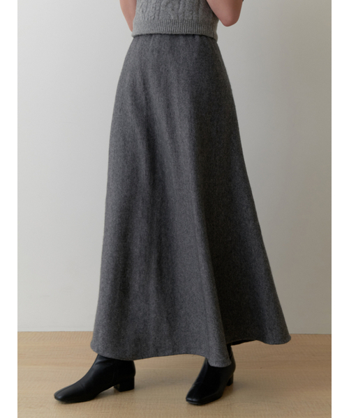RE_L(リエル)の「Ooze knit flare skirt (gray)(スカート・レディース・その他・SMALL/MEDIUM)」の1枚目の写真