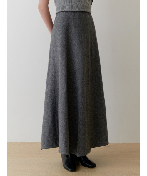 RE_L(リエル)の「Ooze knit flare skirt (gray)(スカート・レディース・その他・SMALL/MEDIUM)」の3枚目の写真