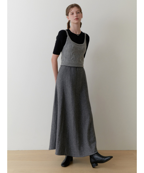 RE_L(リエル)の「Ooze knit flare skirt (gray)(スカート・レディース・その他・SMALL/MEDIUM)」の6枚目の写真