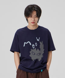 [ミユキャット]コットンルーズフィット半袖Tシャツ_スペースネイビー