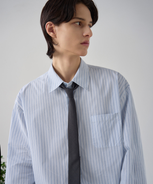 DRAW FIT（ドローフィット）の「ラピッドストライプシャツ [スカイブルー]（シャツ/ブラウス・メンズ・その他・MEDIUM/LARGE/X-LARGE）」の5枚目の写真