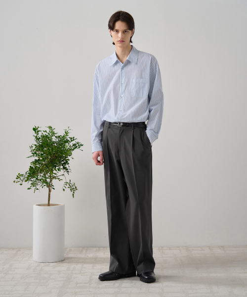 DRAW FIT（ドローフィット）の「ラピッドストライプシャツ [スカイブルー]（シャツ/ブラウス・メンズ・その他・MEDIUM/LARGE/X-LARGE）」の4枚目の写真