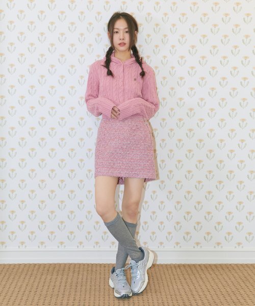 MARGARIN FINGERS(マーガリンフィンガース)の「TWEED LOW SKIRT (PINK)(スカート・レディース・その他・MEDIUM)」の1枚目の写真