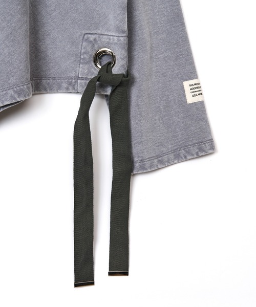 AULA AILA（アウラアイラ）の「【AVIREX】アシンメトリープルオーバー（スウェット・レディース・ライトグレー/ピンク/チャコールグレー・0）」の12枚目の写真