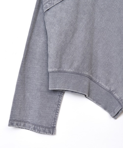 AULA AILA（アウラアイラ）の「【AVIREX】アシンメトリープルオーバー（スウェット・レディース・ライトグレー/ピンク/チャコールグレー・0）」の13枚目の写真