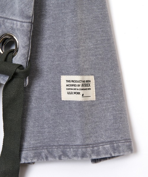 AULA AILA（アウラアイラ）の「【AVIREX】アシンメトリープルオーバー（スウェット・レディース・ライトグレー/ピンク/チャコールグレー・0）」の15枚目の写真