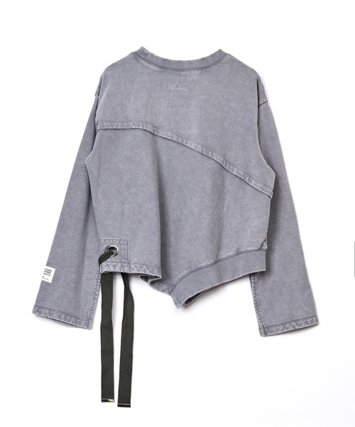 AULA AILA（アウラアイラ）の「【AVIREX】アシンメトリープルオーバー（スウェット・レディース・ライトグレー/ピンク/チャコールグレー・0）」の17枚目の写真