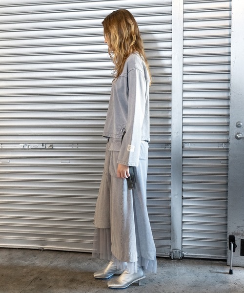 AULA AILA（アウラアイラ）の「【AVIREX】アシンメトリープルオーバー（スウェット・レディース・ライトグレー/ピンク/チャコールグレー・0）」の4枚目の写真