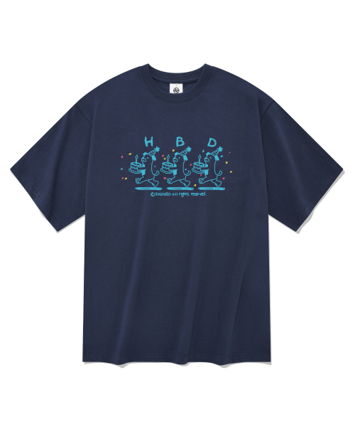 RADINEO(ラディネオ)の「ハッピーバースデー 半袖Tシャツ ネイビー(Tシャツ/カットソー・メンズ・その他・LARGE/MEDIUM/SMALL/X-LARGE)」の1枚目の写真