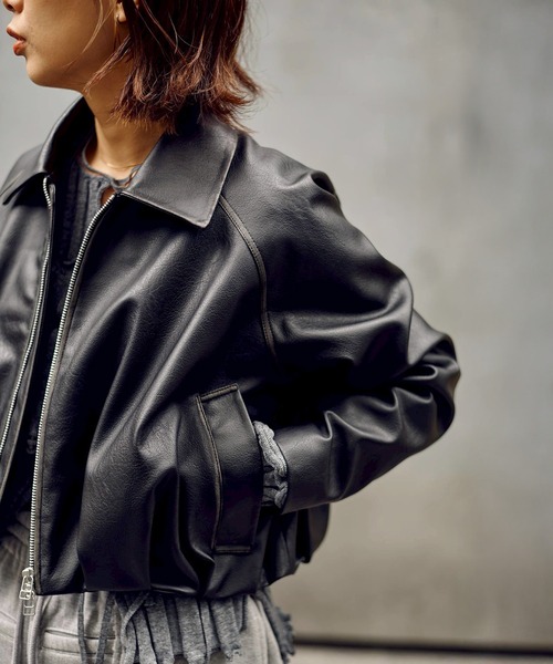 BALLOON LEATHER ZIP UP JACKET（ブルゾン）｜CONZ（コンズ）の