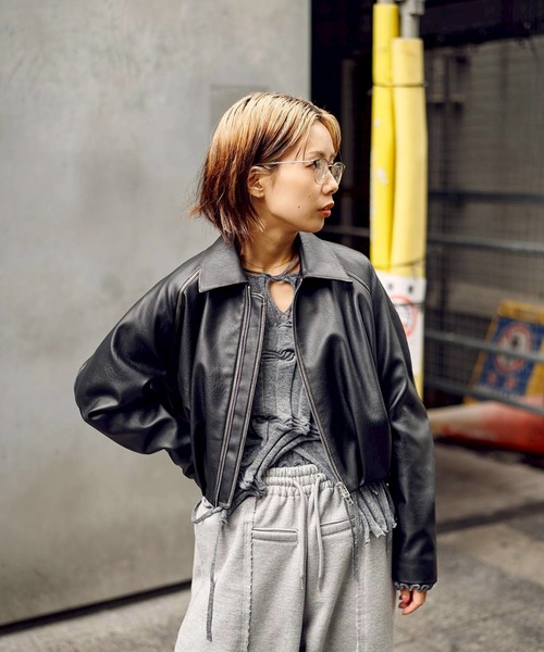 BALLOON LEATHER ZIP UP JACKET（ブルゾン）｜CONZ（コンズ）の