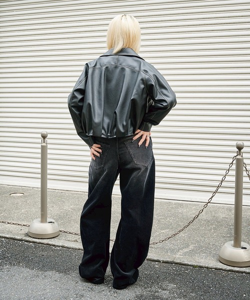 CONZ（コンズ）の「BALLOON LEATHER ZIP UP JACKET（ブルゾン・レディース・ブラック・1/2）」の8枚目の写真