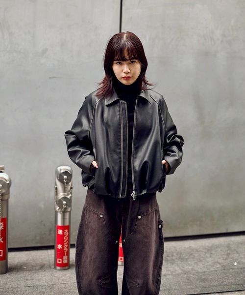 BALLOON LEATHER ZIP UP JACKET（ブルゾン）｜CONZ（コンズ）の