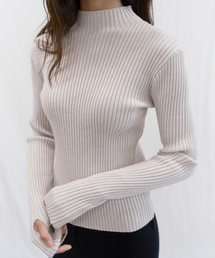 Half-neck Knit Pullover (Beige)