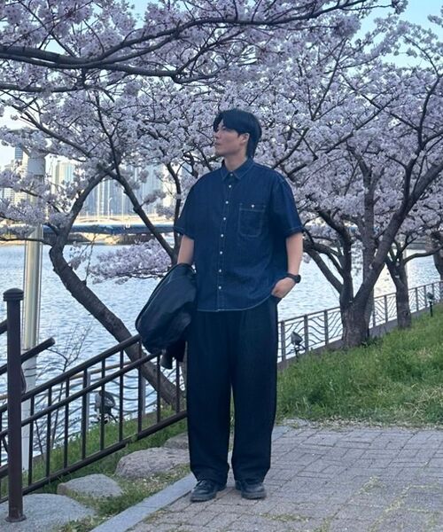 BLOND9（ブロンドナイン）の「ポケットハーフデニムシャツ_ダークインディゴ（シャツ/ブラウス・レディース・その他・LARGE/MEDIUM/X-LARGE）」の16枚目の写真