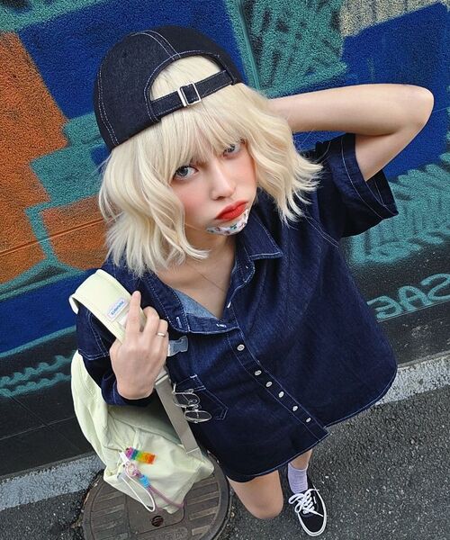 BLOND9（ブロンドナイン）の「ポケットハーフデニムシャツ_ダークインディゴ（シャツ/ブラウス・レディース・その他・LARGE/MEDIUM/X-LARGE）」の17枚目の写真