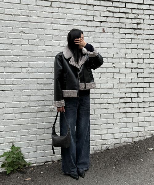 EN OR(エンオール)の「TAILORED SHEARING JACKET - BLACK(ムートンコート・レディース・その他・FREE)」の5枚目の写真