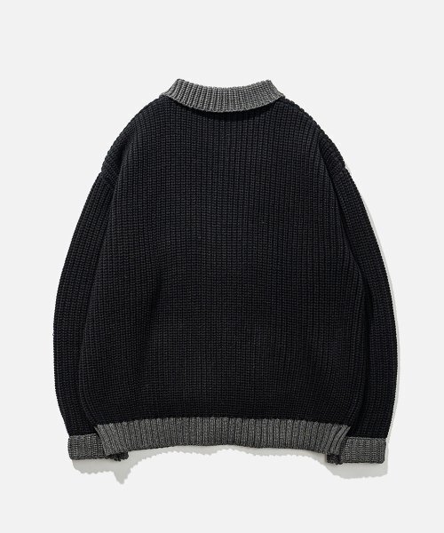 VASTIC(バスティック)の「カラーウェイジップアップニット_ブラック / グレー(カーディガン/ボレロ・メンズ・その他・LARGE/MEDIUM)」の3枚目の写真