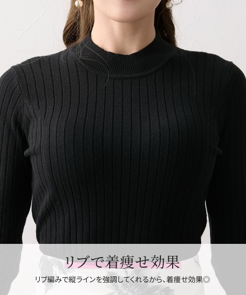 Nissen glamor(ニッセングラマー)の「【大きい胸専用】ぴったりシルエットプチハイニット(ニット/セーター・レディース・ブラック/グリーン・L/LL/3L/M)」の12枚目の写真