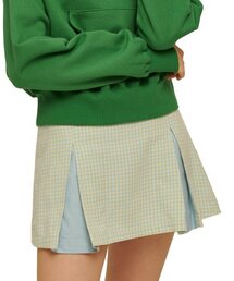 Slit Point Skirt [SKY BLUE CHECK]