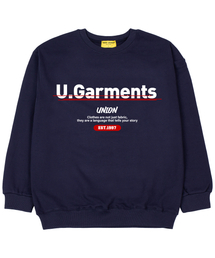 ポイントロゴ 裏毛 オーバーサイズ スウェット Tシャツ ネイビー