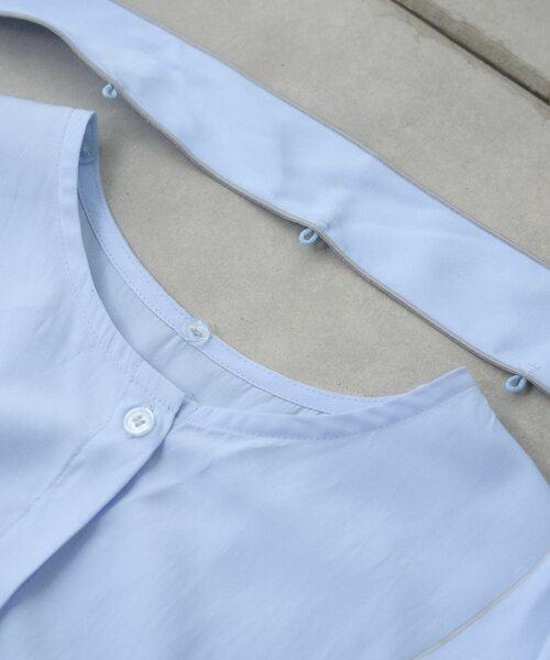 CIAOPANIC TYPY（チャオパニックティピー）の「≪オケージョン対応≫配色パイピングボウタイシャツ（シャツ/ブラウス・レディース・サックスブルー/ホワイト・ONE SIZE）」の3枚目の写真