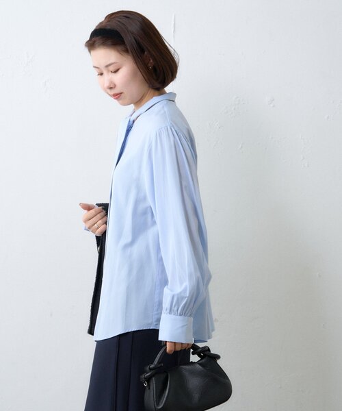 CIAOPANIC TYPY（チャオパニックティピー）の「≪オケージョン対応≫配色パイピングボウタイシャツ（シャツ/ブラウス・レディース・サックスブルー/ホワイト・ONE SIZE）」の14枚目の写真