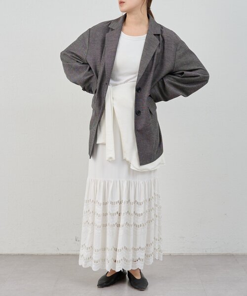 SHENERY（シーナリー）の「スカラップレーススカート（スカート・レディース・ブラック/オフホワイト・36/38）」の3枚目の写真