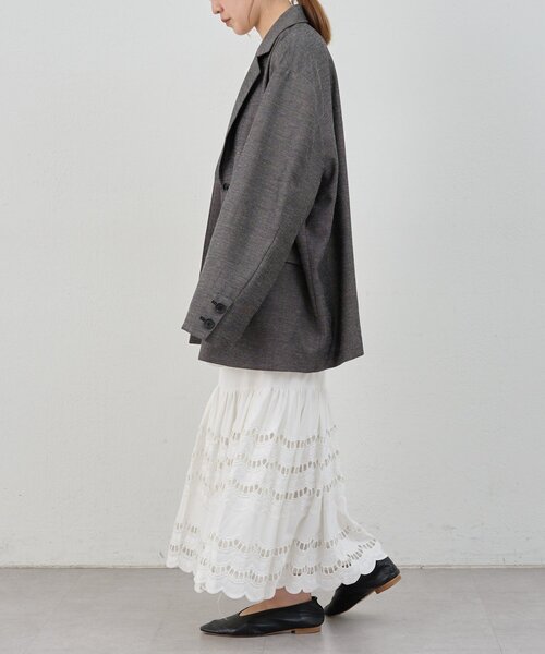 SHENERY（シーナリー）の「スカラップレーススカート（スカート・レディース・ブラック/オフホワイト・36/38）」の7枚目の写真