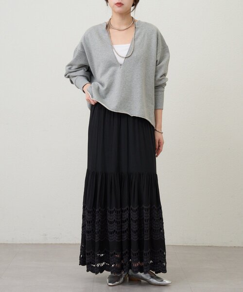 SHENERY（シーナリー）の「スカラップレーススカート（スカート・レディース・ブラック/オフホワイト・36/38）」の22枚目の写真