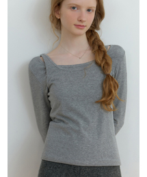 Sou layered t-shirt_2piece (gray)