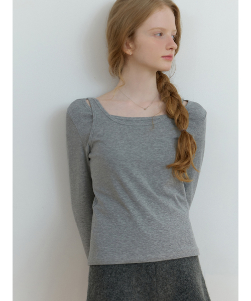 RE_L(リエル)の「Sou layered t-shirt_2piece (gray)(Tシャツ/カットソー・レディース・その他・FREE)」の6枚目の写真