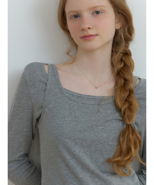 RE_L(リエル)の「Sou layered t-shirt_2piece (gray)(Tシャツ/カットソー・レディース・その他・FREE)」の2枚目の写真