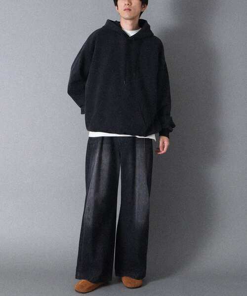 CRAFT STANDARD BOUTIQUE（クラフトスタンダードブティック）の「スノーウォッシュボンディング裏毛バックロゴパーカー（スウェット・メンズ・ブラック/グレイッシュベージュ/ブラウン・M/L/XL）」の7枚目の写真