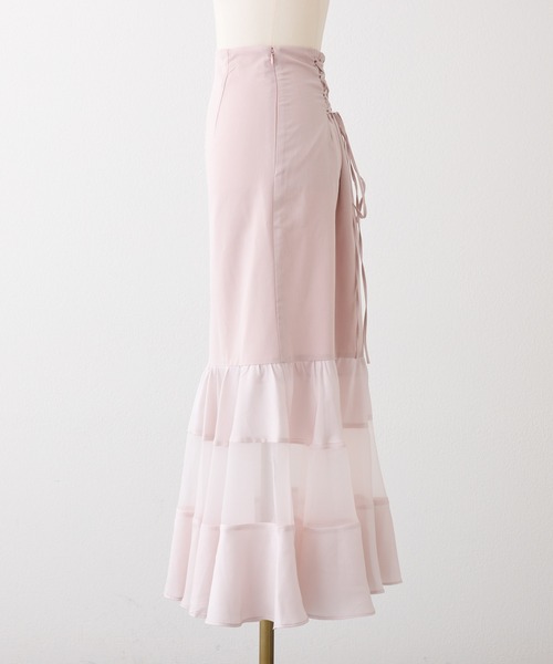 Seemi. byNICECLAUP（ シーミーバイナイスクラップ）の「【Seemi.】ティアードロングスカート（スカート・レディース・ピンク/ミント/アイボリー・FREE）」の7枚目の写真