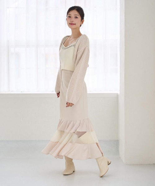 Seemi. byNICECLAUP（ シーミーバイナイスクラップ）の「【Seemi.】ティアードロングスカート（スカート・レディース・ピンク/ミント/アイボリー・FREE）」の18枚目の写真