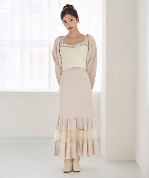 Seemi. byNICECLAUP（ シーミーバイナイスクラップ）の「【Seemi.】ティアードロングスカート（スカート・レディース・ピンク/ミント/アイボリー・FREE）」の19枚目の写真