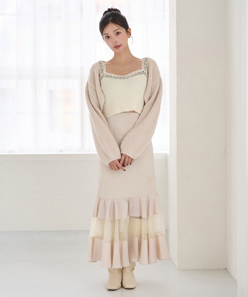 Seemi. byNICECLAUP（ シーミーバイナイスクラップ）の「【Seemi.】ティアードロングスカート（スカート・レディース・ピンク/ミント/アイボリー・FREE）」の20枚目の写真