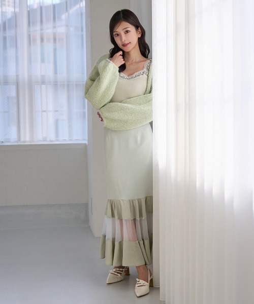 Seemi. byNICECLAUP（ シーミーバイナイスクラップ）の「【Seemi.】ティアードロングスカート（スカート・レディース・ピンク/ミント/アイボリー・FREE）」の14枚目の写真