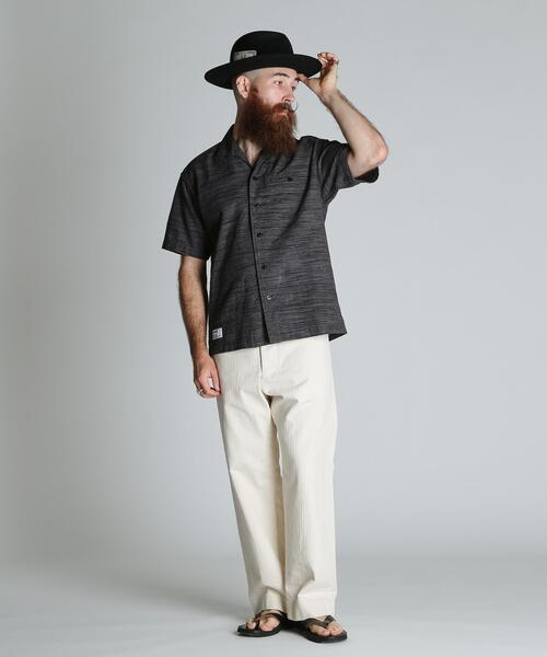 schott(ショット)の「Schott/ショット/MIX SHARK COLLAR SS SHIRT/ミックス シャークカラー 半袖シャツ(シャツ/ブラウス・メンズ・ブラック/ブラウン・2XL/XL/L/M)」の3枚目の写真