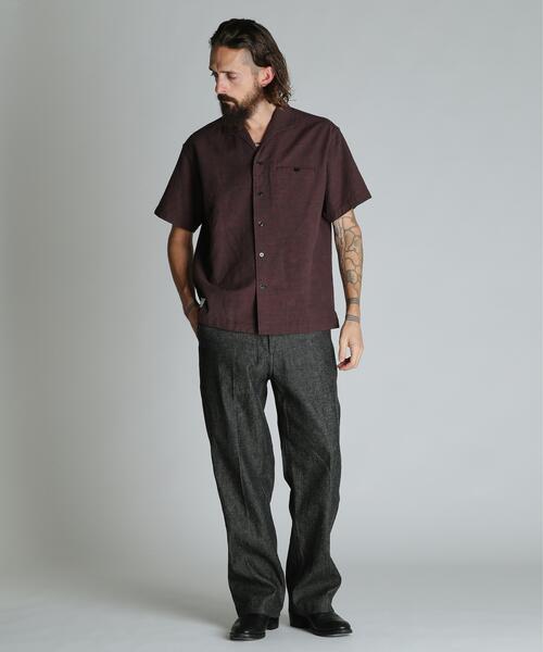 schott(ショット)の「Schott/ショット/MIX SHARK COLLAR SS SHIRT/ミックス シャークカラー 半袖シャツ(シャツ/ブラウス・メンズ・ブラック/ブラウン・2XL/XL/L/M)」の12枚目の写真