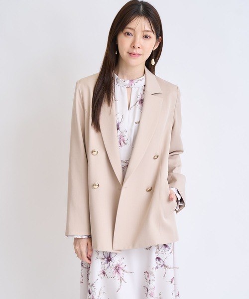 NOELA（ノエラ）の「ダブルブレストジャケット（テーラードジャケット・レディース・ネイビー/ベージュ・S/M）」の2枚目の写真