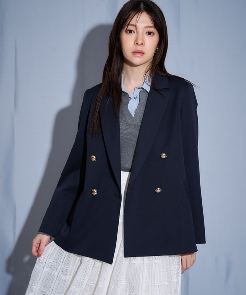 NOELA（ノエラ）の「ダブルブレストジャケット（テーラードジャケット・レディース・ネイビー/ベージュ・S/M）」の22枚目の写真