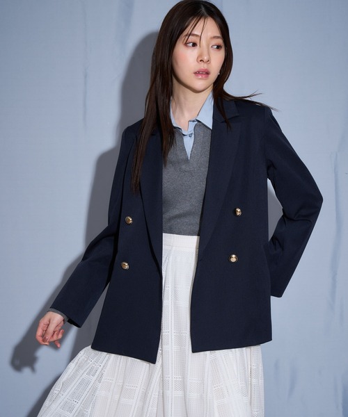 NOELA（ノエラ）の「ダブルブレストジャケット（テーラードジャケット・レディース・ネイビー/ベージュ・S/M）」の20枚目の写真
