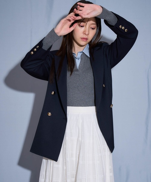 NOELA（ノエラ）の「ダブルブレストジャケット（テーラードジャケット・レディース・ネイビー/ベージュ・S/M）」の19枚目の写真