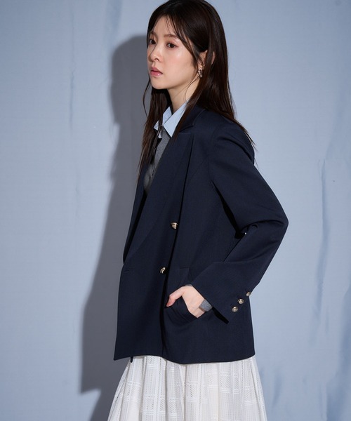 NOELA（ノエラ）の「ダブルブレストジャケット（テーラードジャケット・レディース・ネイビー/ベージュ・S/M）」の18枚目の写真