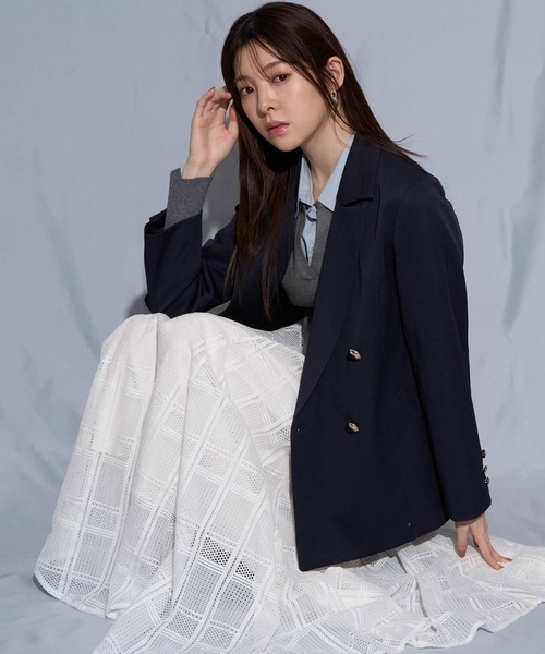 NOELA（ノエラ）の「ダブルブレストジャケット（テーラードジャケット・レディース・ネイビー/ベージュ・S/M）」の15枚目の写真