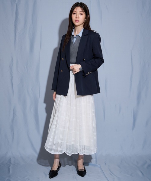 NOELA（ノエラ）の「ダブルブレストジャケット（テーラードジャケット・レディース・ネイビー/ベージュ・S/M）」の11枚目の写真